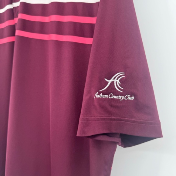 Under Armour Polo Shirt Men Large Maroon Loose Fit Heatgear Performance Golf - Picture 2 of 9